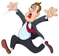 Panicked businessman