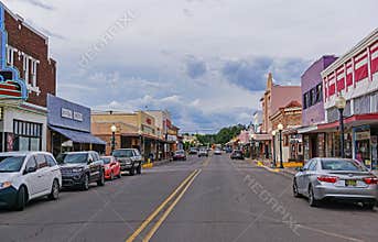 Bullard Street in downtown Silver City, New Mexico, looking north