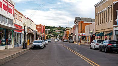 Evening in southwestern New Mexico: Bullard Street in downtown Silver City, New Mexico, looking south