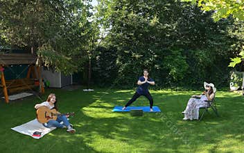 Woman Staycations Backyard Home Vacation