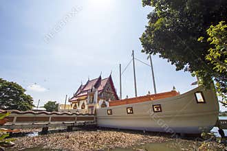 Buddhist church at Thong Khung Temple in Lop Buri Province
