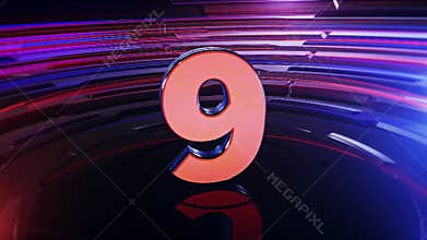 NUMBER 9, Top Ten Numbers Animation , Rendering, Background