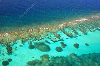 Aerial of Caribbean Coral Reef