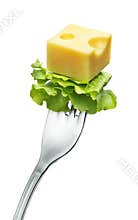 Cheese on a fork