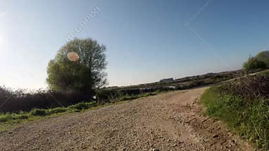 Point of view shot of riding a bicycle