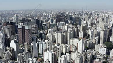 Aerial view of the city of Sao Paulo, Brazil.