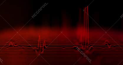 Audio wavefrom. Abstract music waves oscillation. Futuristic sound wave visualization. Synthetic music technology sample