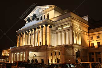 Grand Theatre in Warsaw (Poland) by night
