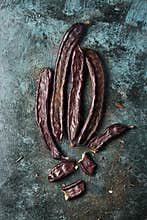 Ripe carob beans