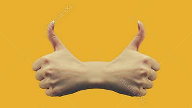 Like gesture approval sign mirrored thumb up set 3