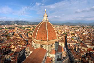 Florence aerial with Duomo, Italy