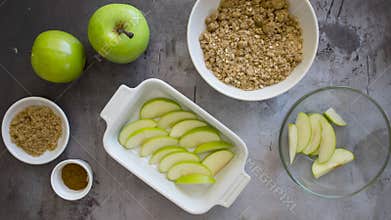 Stop Motion Animation of Making an Apple Crisp