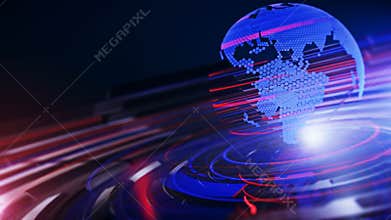 News background platform Loop, Background for news report and breaking news on world live report