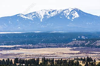 Radium Hot Springs, CANADA - MARCH 23, 2019: Overlooking the town from the mountain top