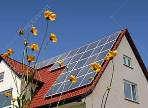 Solar cells on a roof