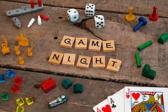 `Game Night` made from Scrabble game letters