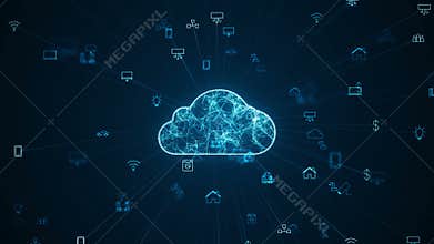 Internet Of Things IOT Concept.Big Data Cloud Computing Network