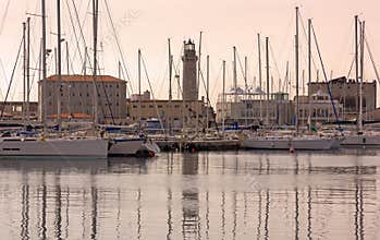 Sacchetta Marina in Trieste and Former Lighthouse