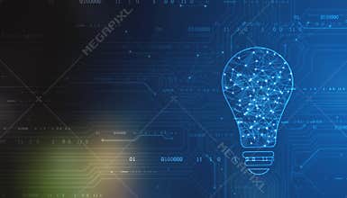 Bulb future technology, innovation background, creative idea concept