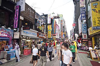 Myeongdong district in Seoul