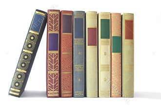 Row of vintage books