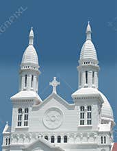 Front of a catholic church