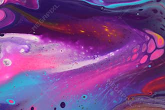Abstract painting featuring neon pink and a bending tunnel effect for backgrounds