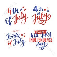 4th of July. Happy Independence day calligraphy