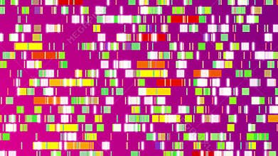 Funky Shinning Box Moving Fast Horizontal. Flat Glowing Purple Disco Cubic Bar Screen