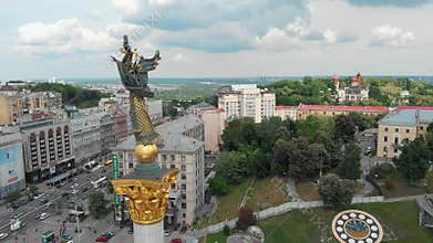 Kiev Ukraine maidan monument aerial