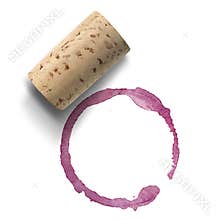 Cork and red wine stain