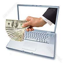 Computer Laptop Money Hand