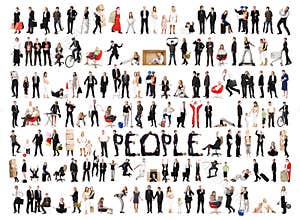 Collage of isolated people