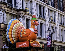 Thanksgiving parade Turkey ballon at Macy`s New York City, USA, 2019