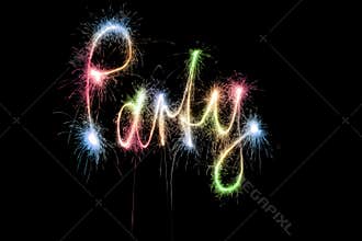 Color party word sparkler