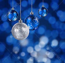 Blue christmas balls