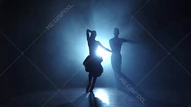 Emotional and graceful rumba dance performed by champions, slow motion