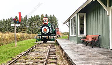 Train Caboose and Depot, Pinecrest Historical Village Museum