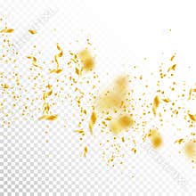 Streamers and confetti. Gold tinsel and foil ribbo