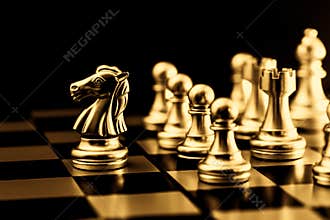 Gold Chess. Elite Business Team Leader luxury rich gorgeous image