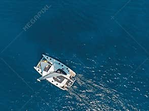 Sailing Catamarans cruising the sea