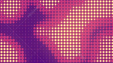 Colored halftone wavy flowing pattern. Flat background. 3d render loop animation