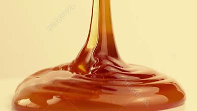 Soft Honey Pours Closeup Shot