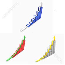 3d graph set with arrow