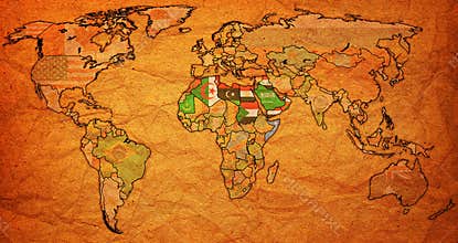 Arab League organization territory on world map