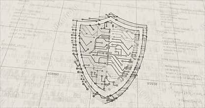 Cyber security futuristic sketch