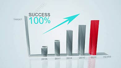 Business Growth And Success Arrow Infographics Chart in 2020/ animation of a business success concept.
