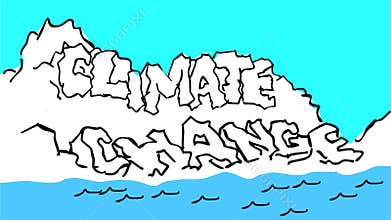 Climate change iceberg melting drawing time lapse 2D Animation