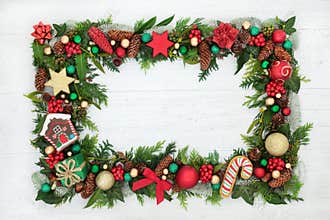 Festive Christmas Background Border