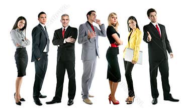 Business team people group crowd full length